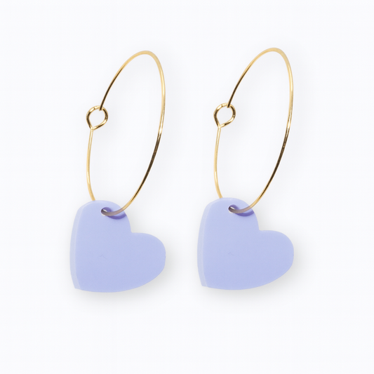 oorbellen lila hartjes