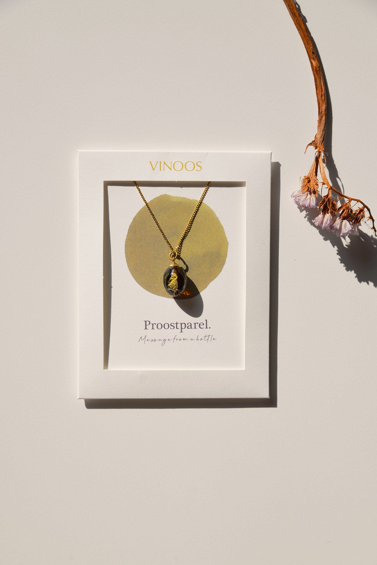 ketting proostparel (kastanje en bladgoud)