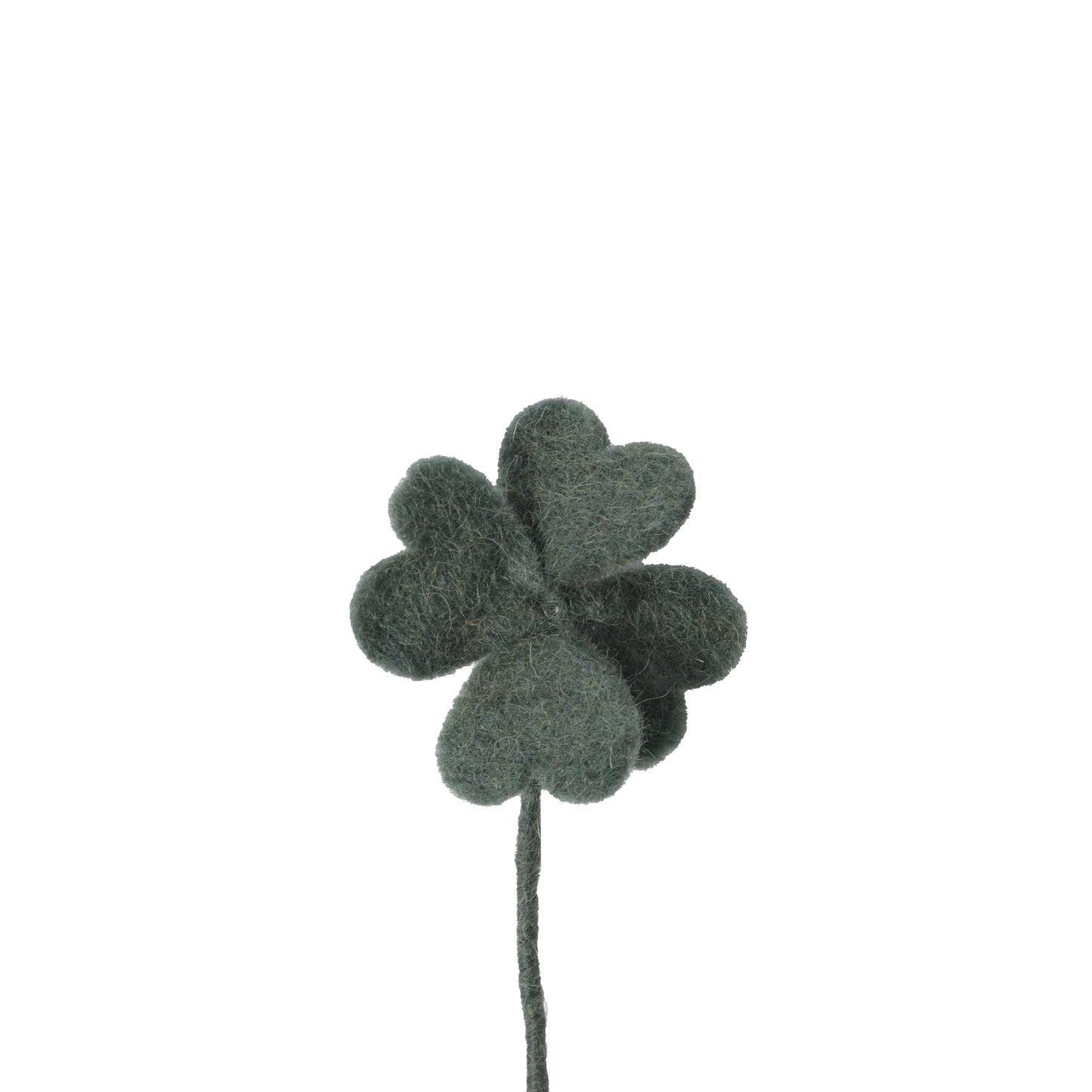 donkergroen klavertje vier 100% wol