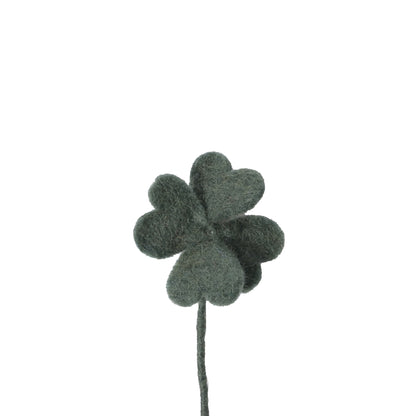 donkergroen klavertje vier 100% wol