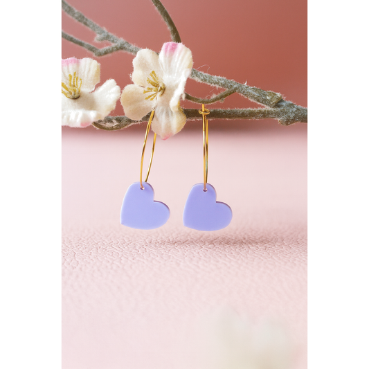 oorbellen lila hartjes