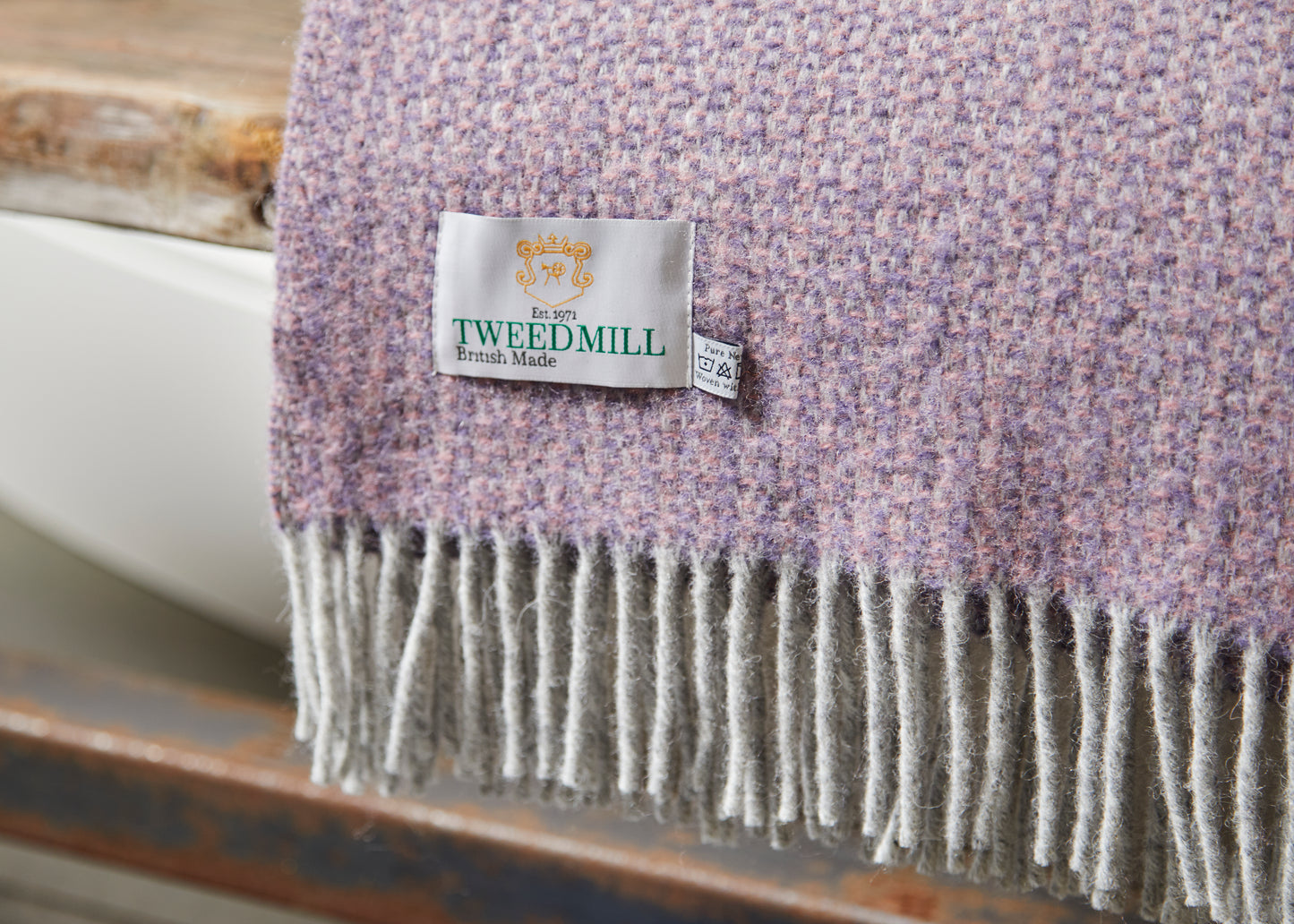 deken lavendel paars 100% wol