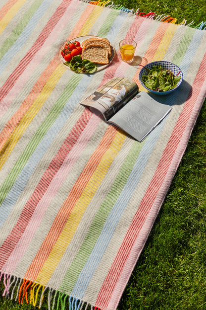 Picknickkleed regenboog 100% wol