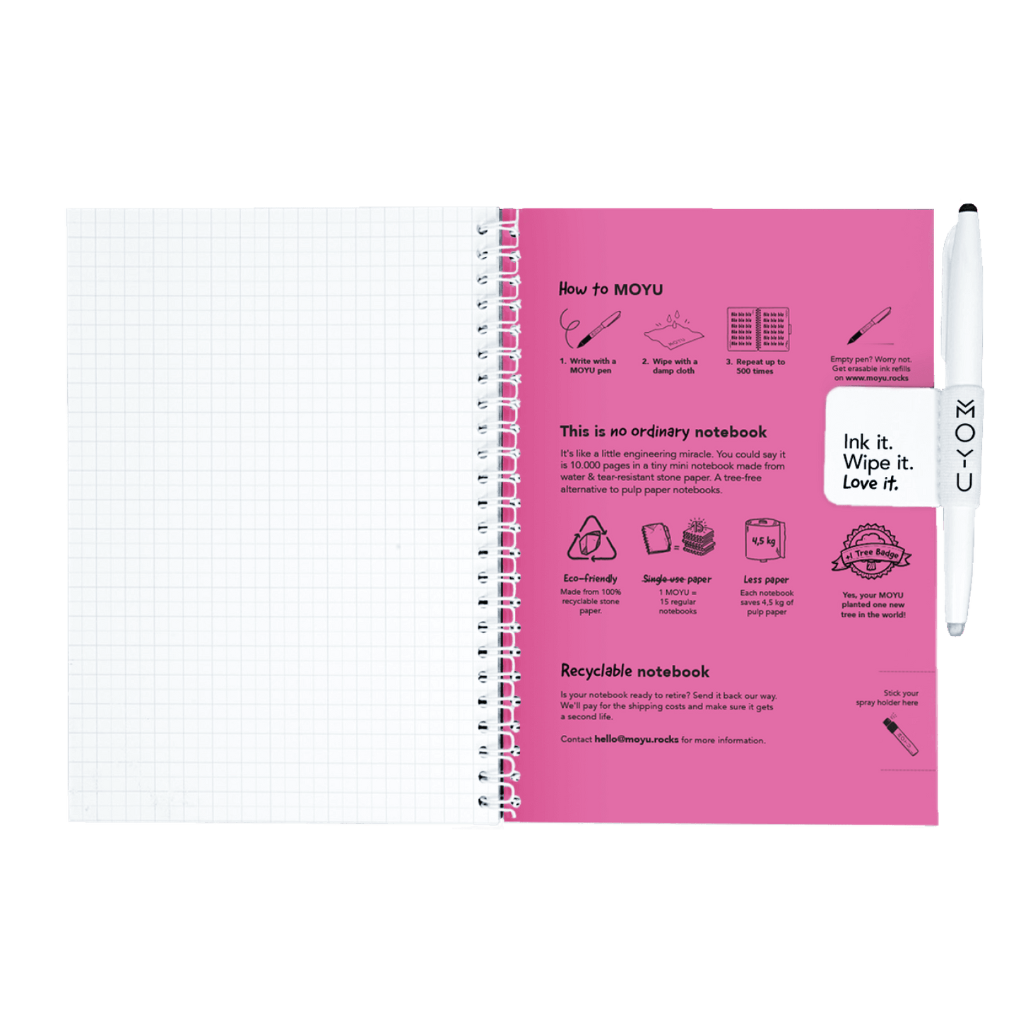 herschrijfbaar notitieboek A5 - Passion Pink