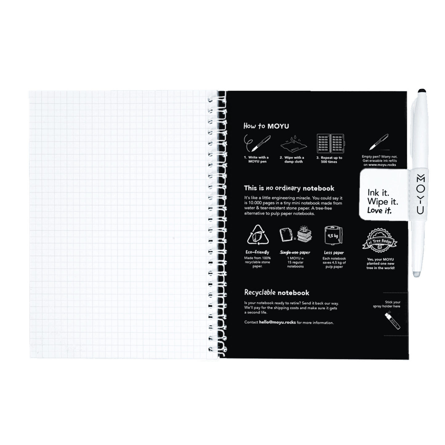 herschrijfbaar notitieboek A5 - Pitch Black