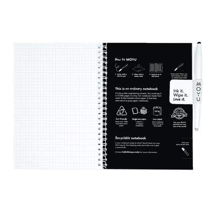 herschrijfbaar notitieboek A5 - Pitch Black