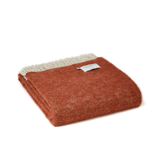 deken rood/grijs gestreept 100% wol