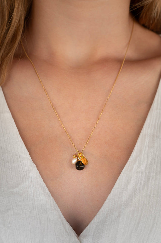 ketting stilte (groen met bedels)