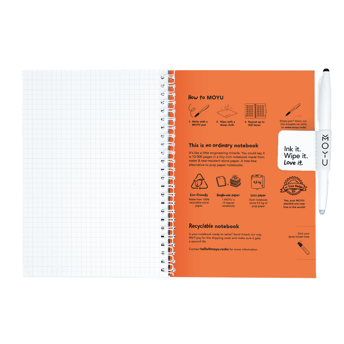 herschrijfbaar notitieboek A5 - Sunset Orange