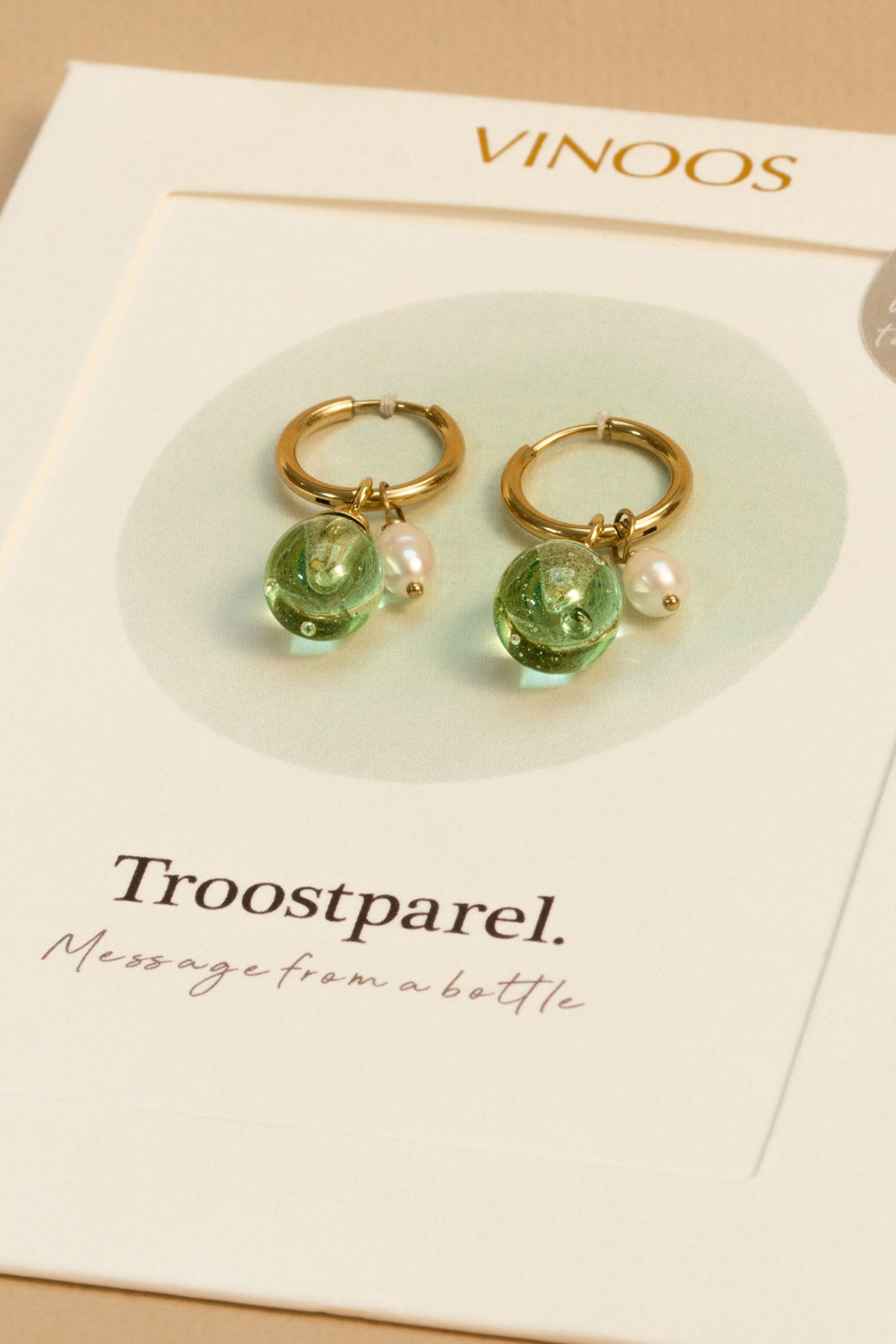 oorbellen troostparel (turquoise met parel)