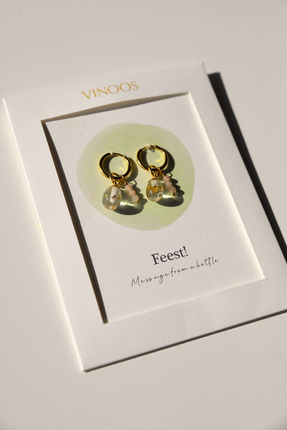 oorbellen feest (bladgoud en glitters)