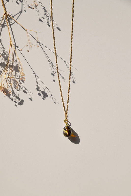 ketting proostparel (kastanje en bladgoud)